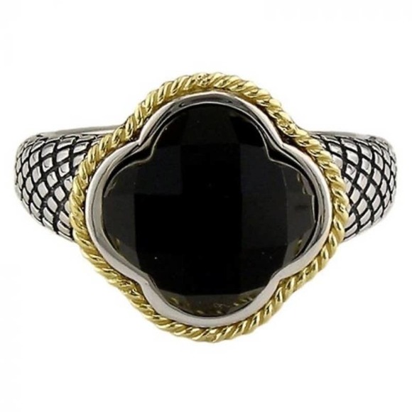Andrea Candela 18k Gold Sterling Silver Clover Mini Ring Trebol Collection - Picture 1 of 14